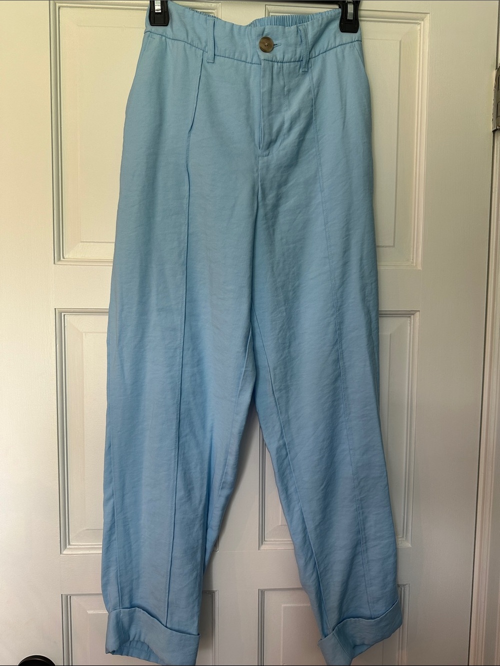 a new day High-Rise Slim Fit Effortless Pin-Tuck Ankle Pants Size 2 Light Blue